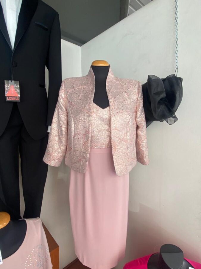 Cerimonia taglie forti - abito donna pizzo Rosa